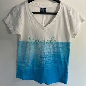 Bermuda Beautiful Blue Graphic Tee in size medium